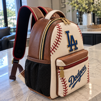 LAD Heritage - Cream and Saddle Baseball Stitch Backpack